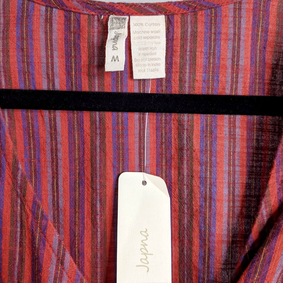 JAPNA • Red Striped Tie Waist Romper Sz Med NEW - Picture 4 of 7